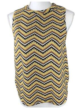 Anthropologie Dotted Chevron Mustard Tank Top/Cami size small